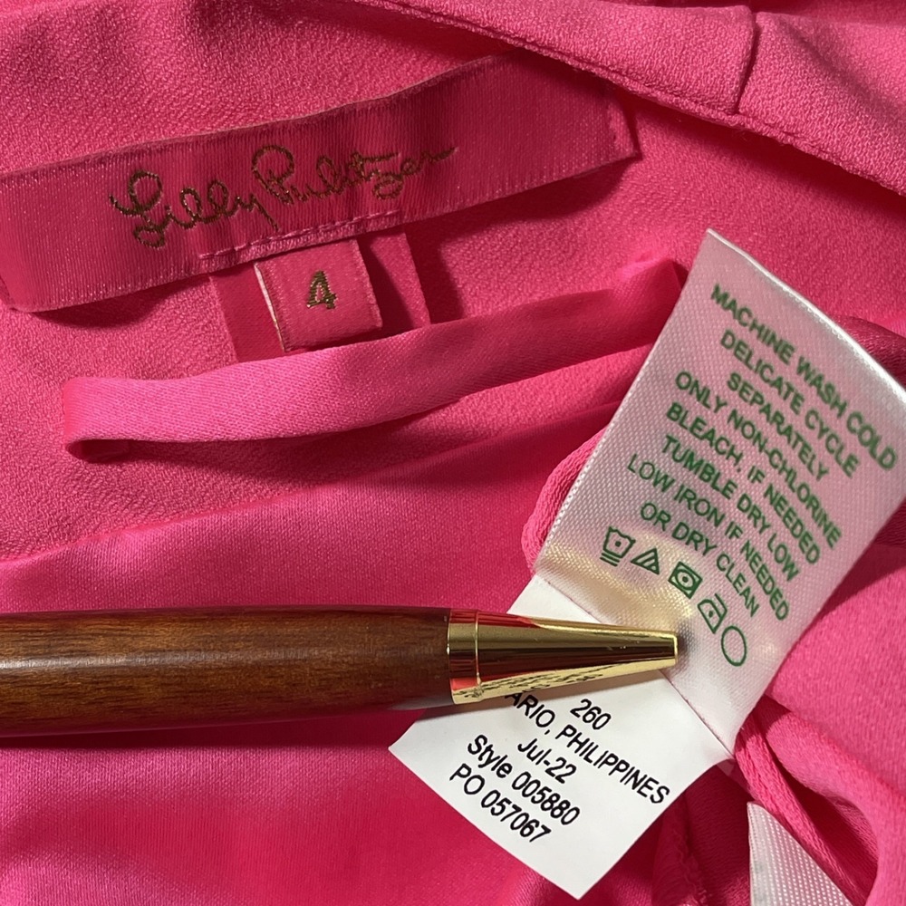 Lilly Pulitzer Sz‎ 4 Pink Off-The-Shoulder Puff Sleeve Wide Leg Jumpsuit - Picture 3 of 11